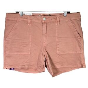 Seven7 Jeans Women Utility Short Pink Mellow Rose Cotton Spandex Blend Size 16